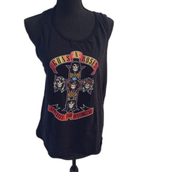 Band Tee Tank Guns N Roses Medium M Black graphic - Picture 3 of 4